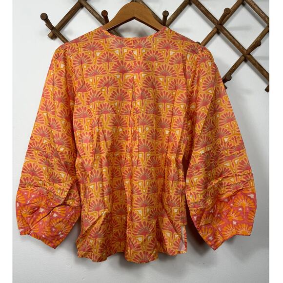 NIC+ZOE Swan Rays Top in Orange Multi - Picture 5 of 11